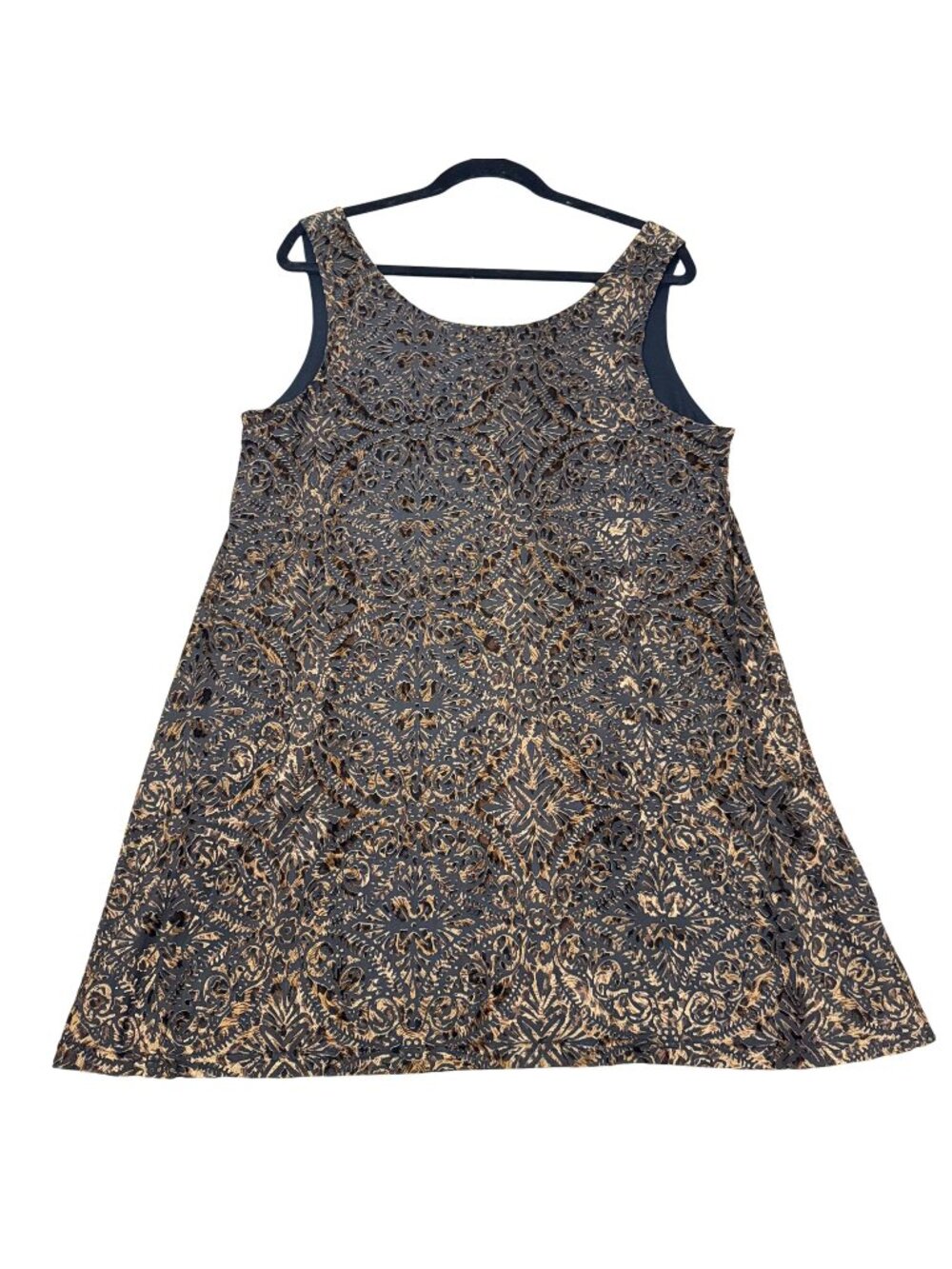 MINKPINK Women's Black Brown Burnout Velvet Swing Tank Top Size M